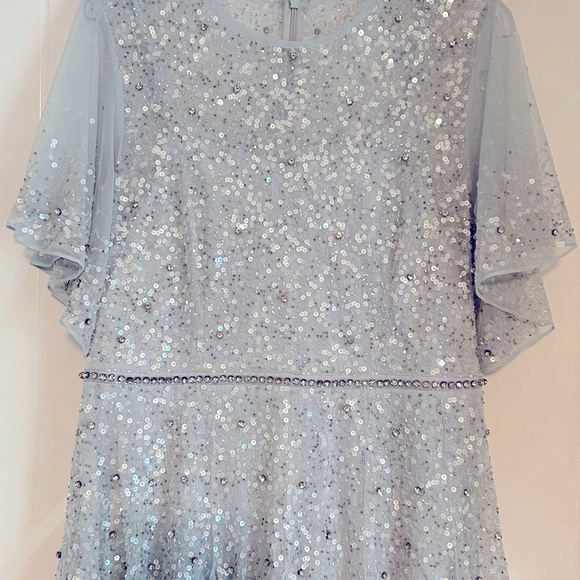 Mac Duggal Beaded Tea Length Gown - Picture 2 of 9